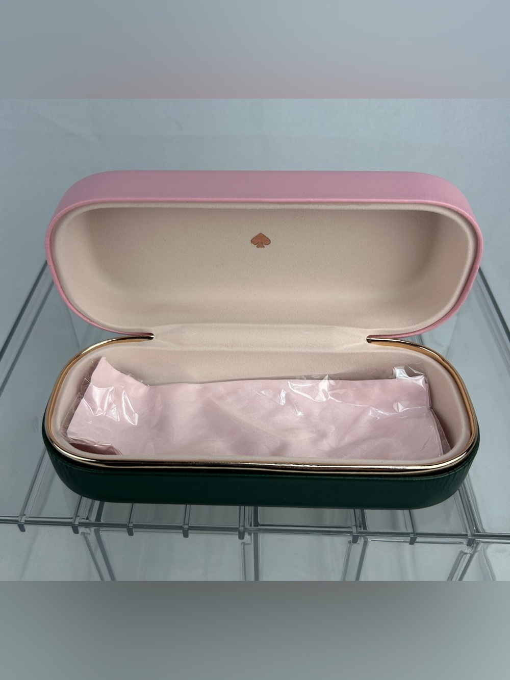 Kate Spade Pink and Green Hard Shell Clutch Case